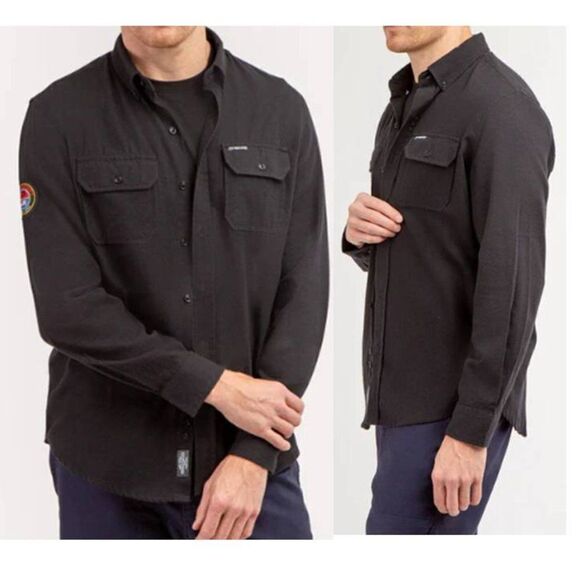 US POLO SPORT BLACK SOFT TWILL LONG SLEEVE SHIRT - Picture 1 of 3